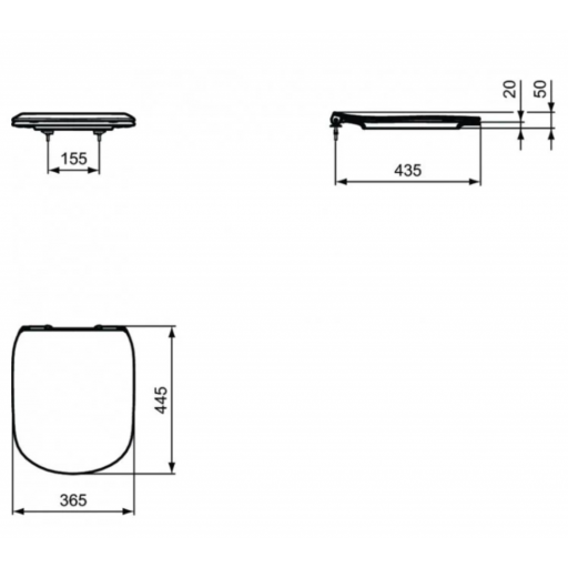 Крышка-сиденье Ideal Standard TESI с микролифтом 445*365 мм T352701 Крышка-сиденье Ideal Standard TESI с микролифтом 445*365 мм T352701